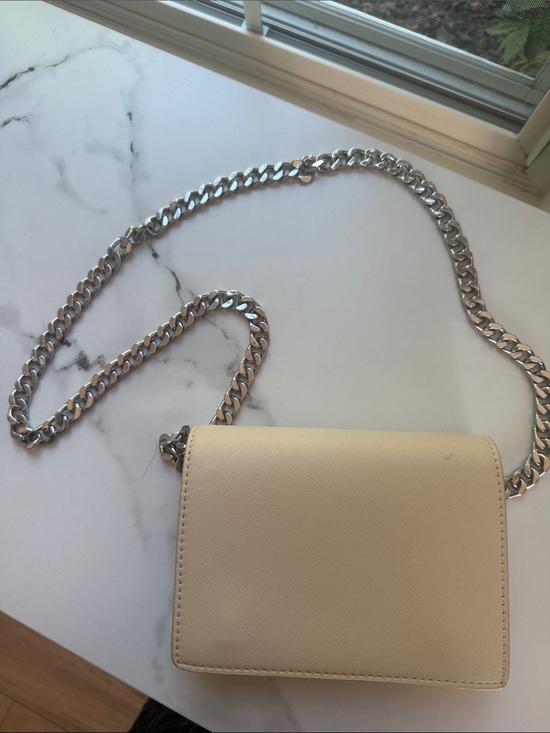 SHEIN Handbags - SHEIN Cream Crossbody Bag with Silver Chain Strap